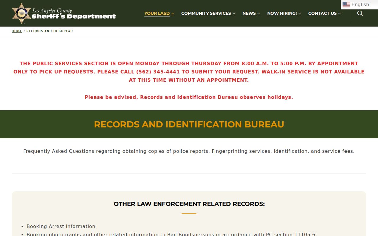 Diamond Bar neighbors Los Angeles County Sheriff records access
