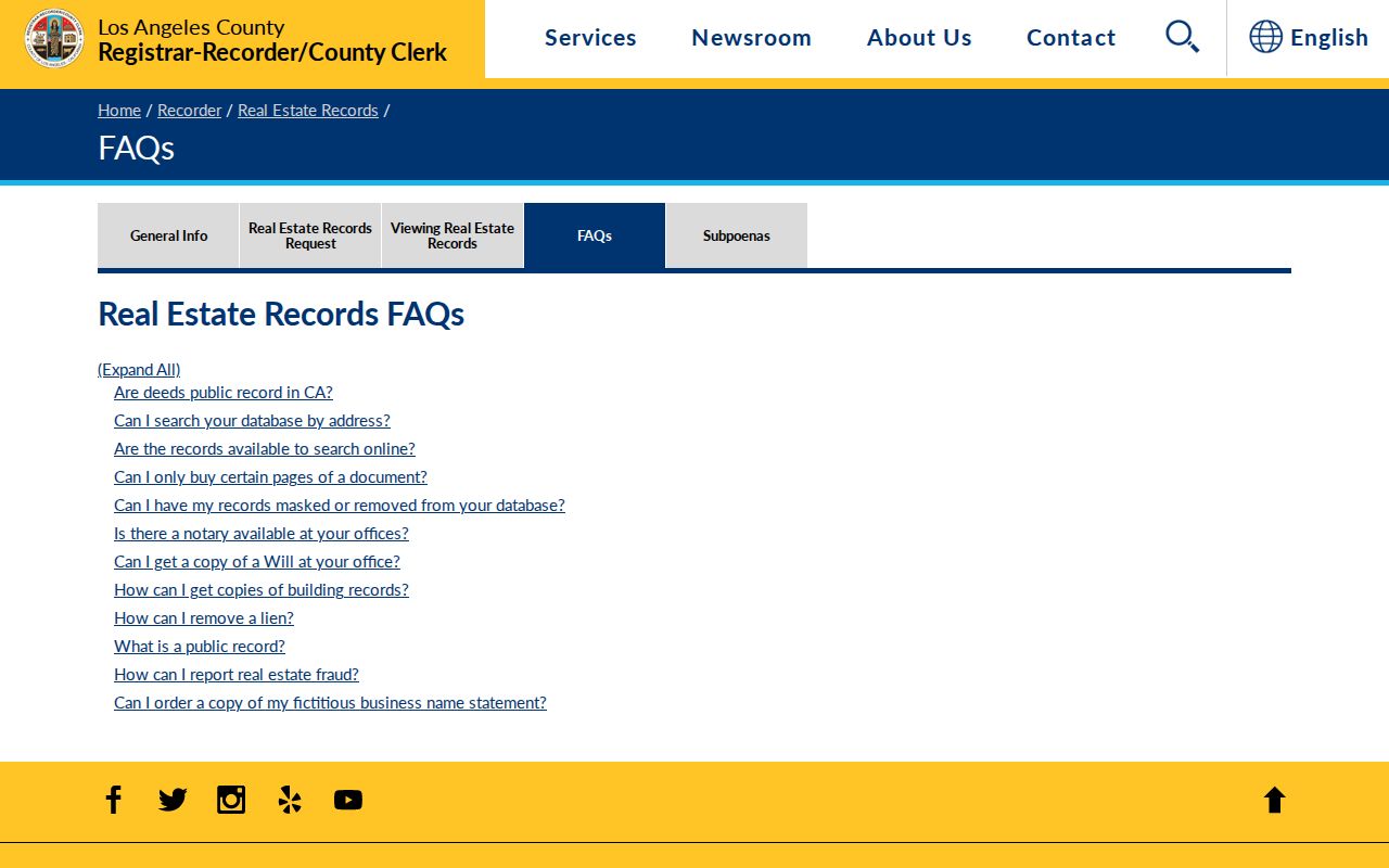Diamond Bar street directory recorder grantor grantee search rules